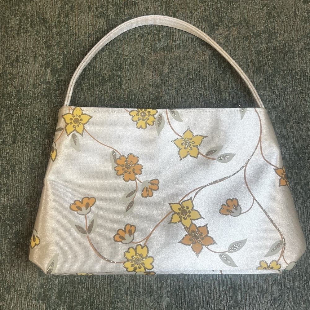 Vintage Avon 2003 Ultimate Gold Satin Flowers Cosmetic Bag